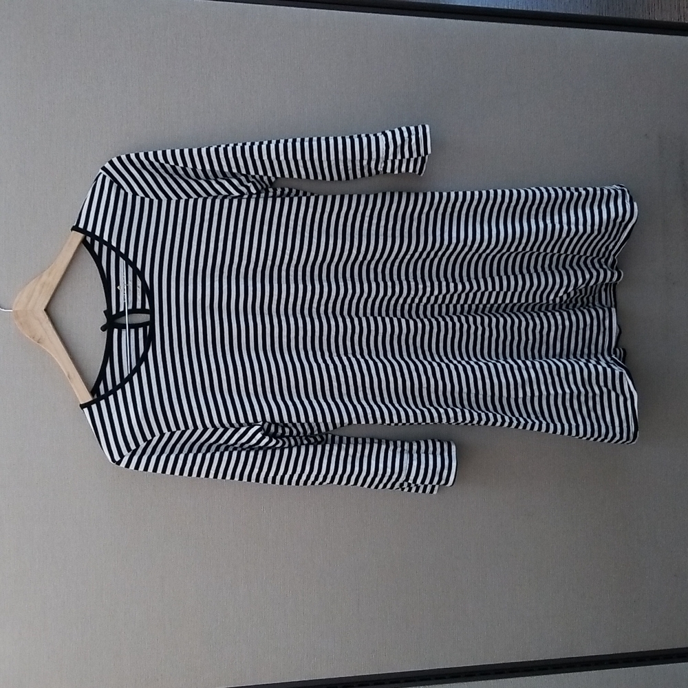 Kate Spade Black and White Striped Nightgown Size Medium